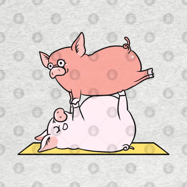 Acroyoga Pig by huebucket